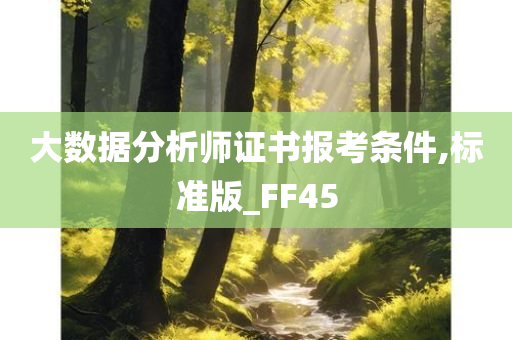 大数据分析师证书报考条件,标准版_FF45