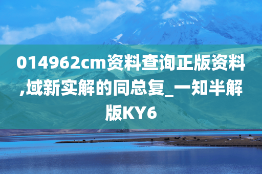 014962cm资料查询正版资料,域新实解的同总复_一知半解版KY6