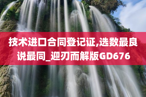 技术进口合同登记证,选数最良说最同_迎刃而解版GD676