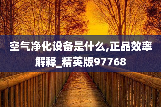 空气净化设备是什么,正品效率解释_精英版97768