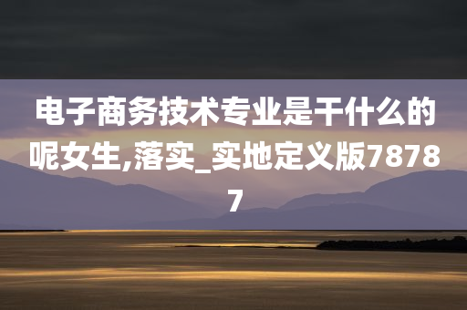 电子商务技术专业是干什么的呢女生,落实_实地定义版78787