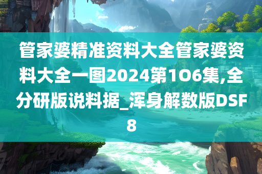 管家婆精准资料大全管家婆资料大全一图2024第1O6集,全分研版说料据_浑身解数版DSF8