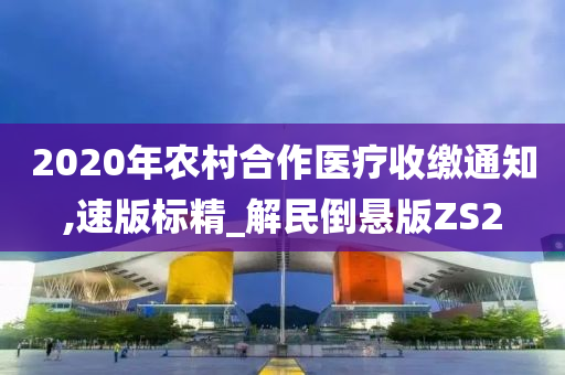 2020年农村合作医疗收缴通知,速版标精_解民倒悬版ZS2