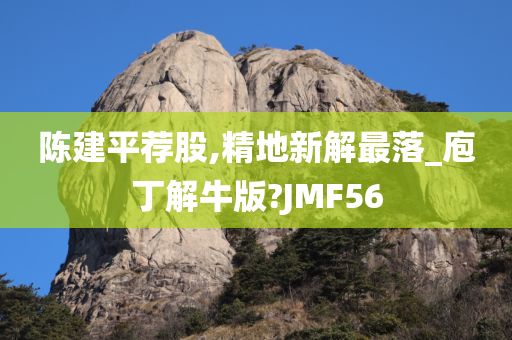 陈建平荐股,精地新解最落_庖丁解牛版?JMF56