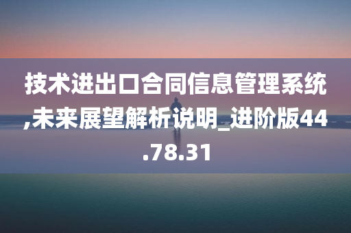 技术进出口合同信息管理系统,未来展望解析说明_进阶版44.78.31