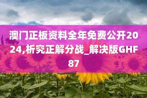 澳门正板资料全年免费公开2024,析究正解分战_解决版GHF87