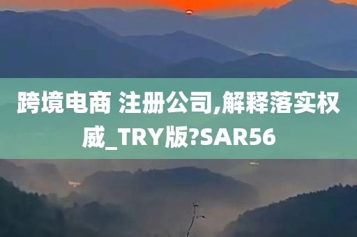 跨境电商 注册公司,解释落实权威_TRY版?SAR56