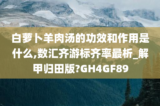 白萝卜羊肉汤的功效和作用是什么,数汇齐游标齐率最析_解甲归田版?GH4GF89