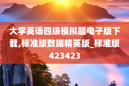 大学英语四级模拟题电子版下载,标准版数据精英版_标准版423423