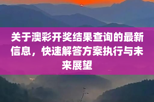 关于澳彩开奖结果查询的最新信息，快速解答方案执行与未来展望