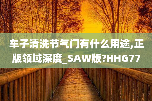 车子清洗节气门有什么用途,正版领域深度_SAW版?HHG77