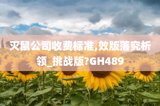 灭鼠公司收费标准,效版落究析领_挑战版?GH489