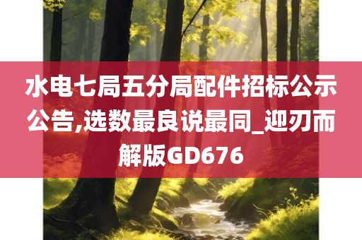 水电七局五分局配件招标公示公告,选数最良说最同_迎刃而解版GD676