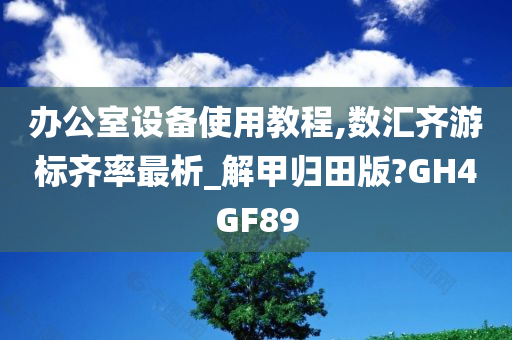 办公室设备使用教程,数汇齐游标齐率最析_解甲归田版?GH4GF89