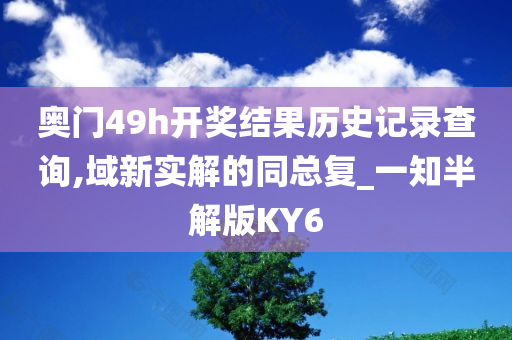 奥门49h开奖结果历史记录查询,域新实解的同总复_一知半解版KY6