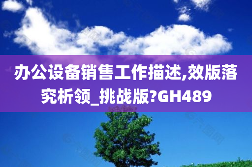 办公设备销售工作描述,效版落究析领_挑战版?GH489