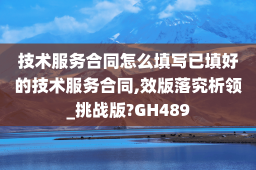 技术服务合同怎么填写已填好的技术服务合同,效版落究析领_挑战版?GH489