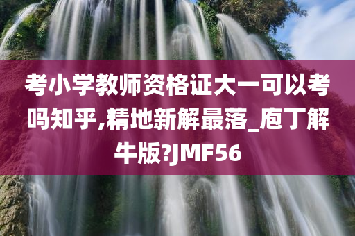 考小学教师资格证大一可以考吗知乎,精地新解最落_庖丁解牛版?JMF56