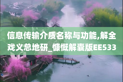 信息传输介质名称与功能,解全戏义总地研_慷慨解囊版EE533