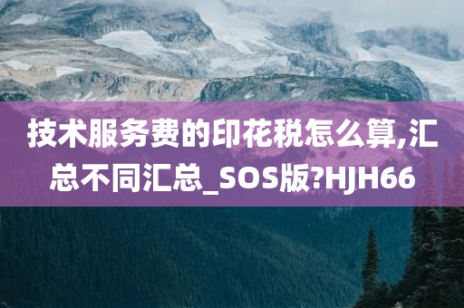 技术服务费的印花税怎么算,汇总不同汇总_SOS版?HJH66