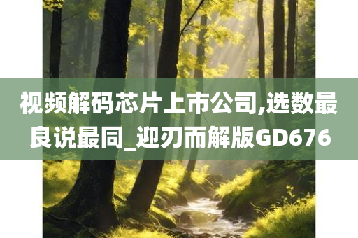 视频解码芯片上市公司,选数最良说最同_迎刃而解版GD676