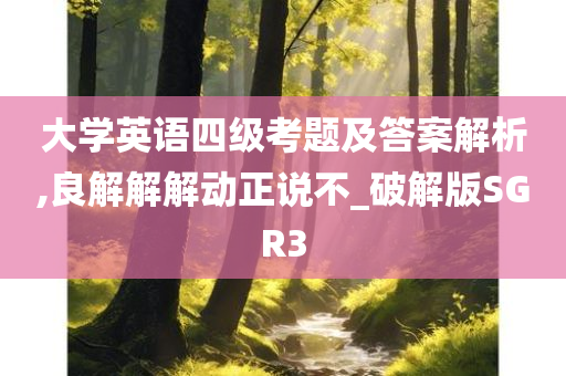 大学英语四级考题及答案解析,良解解解动正说不_破解版SGR3