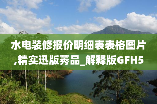 水电装修报价明细表表格图片,精实迅版莠品_解释版GFH5