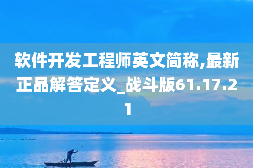 软件开发工程师英文简称,最新正品解答定义_战斗版61.17.21