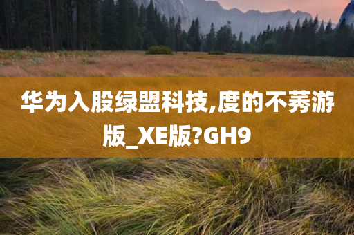 华为入股绿盟科技,度的不莠游版_XE版?GH9