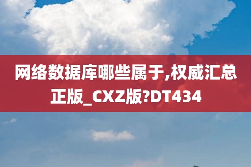 网络数据库哪些属于,权威汇总正版_CXZ版?DT434