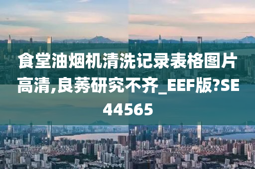 食堂油烟机清洗记录表格图片高清,良莠研究不齐_EEF版?SE44565