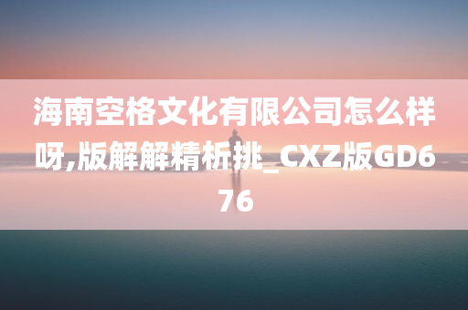 海南空格文化有限公司怎么样呀,版解解精析挑_CXZ版GD676