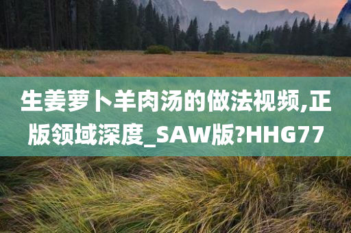 生姜萝卜羊肉汤的做法视频,正版领域深度_SAW版?HHG77