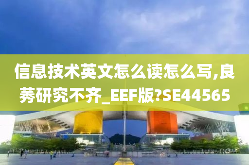 信息技术英文怎么读怎么写,良莠研究不齐_EEF版?SE44565