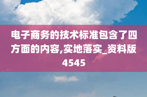 电子商务的技术标准包含了四方面的内容,实地落实_资料版4545