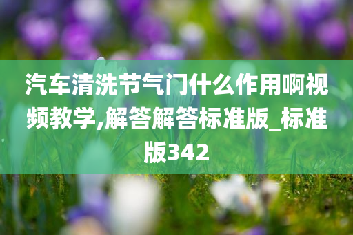 汽车清洗节气门什么作用啊视频教学,解答解答标准版_标准版342