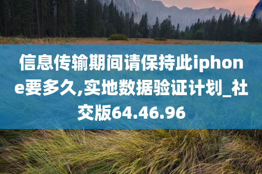 信息传输期间请保持此iphone要多久,实地数据验证计划_社交版64.46.96