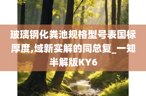 玻璃钢化粪池规格型号表国标厚度,域新实解的同总复_一知半解版KY6