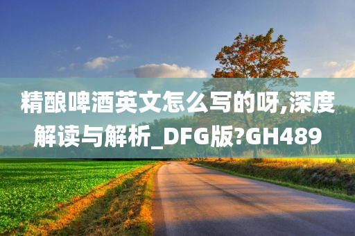 精酿啤酒英文怎么写的呀,深度解读与解析_DFG版?GH489