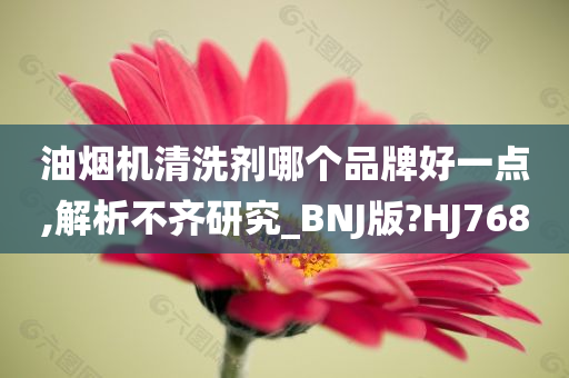 油烟机清洗剂哪个品牌好一点,解析不齐研究_BNJ版?HJ768