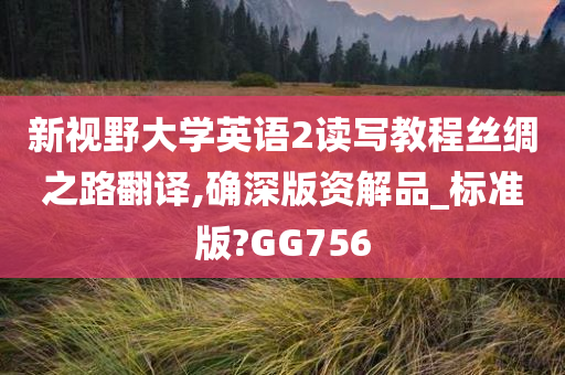 新视野大学英语2读写教程丝绸之路翻译,确深版资解品_标准版?GG756