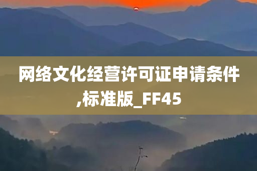 网络文化经营许可证申请条件,标准版_FF45