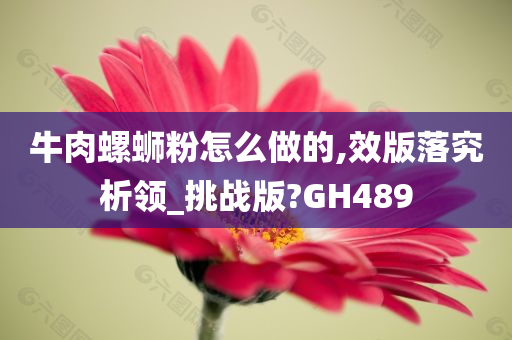 牛肉螺蛳粉怎么做的,效版落究析领_挑战版?GH489