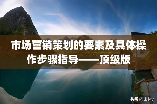 市场营销策划的要素及具体操作步骤指导——顶级版