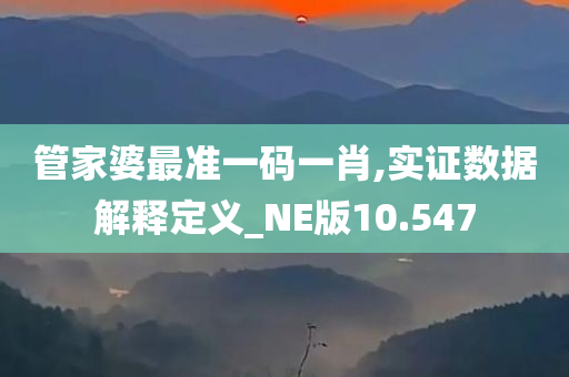 管家婆最准一码一肖,实证数据解释定义_NE版10.547