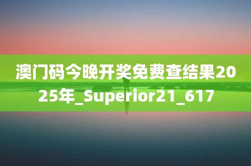 澳门码今晚开奖免费查结果2025年_Superior21_617