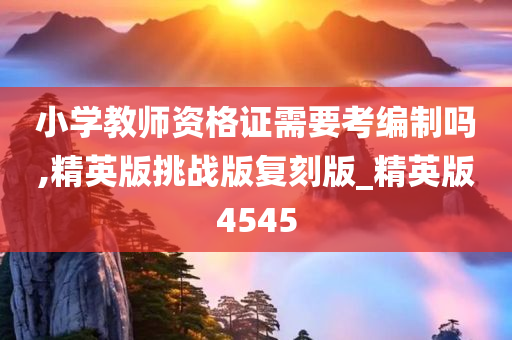 小学教师资格证需要考编制吗,精英版挑战版复刻版_精英版4545