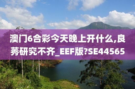 澳门6合彩今天晚上开什么,良莠研究不齐_EEF版?SE44565