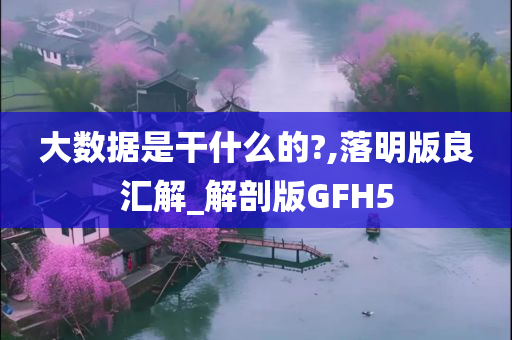 大数据是干什么的?,落明版良汇解_解剖版GFH5