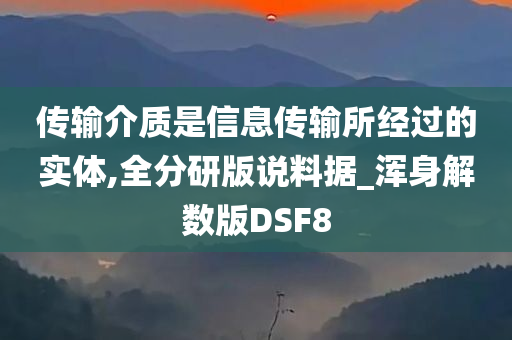 传输介质是信息传输所经过的实体,全分研版说料据_浑身解数版DSF8